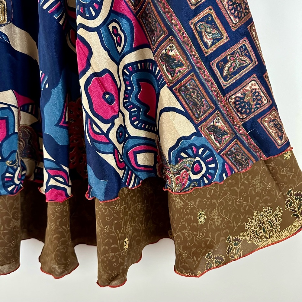 Reversible Upcycled Magic Sari Wrap Maxi Skirts BIN168 - Picture 3 of 5